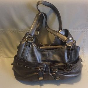 MK Bronze Metallic leather Satchel Handbag bronze